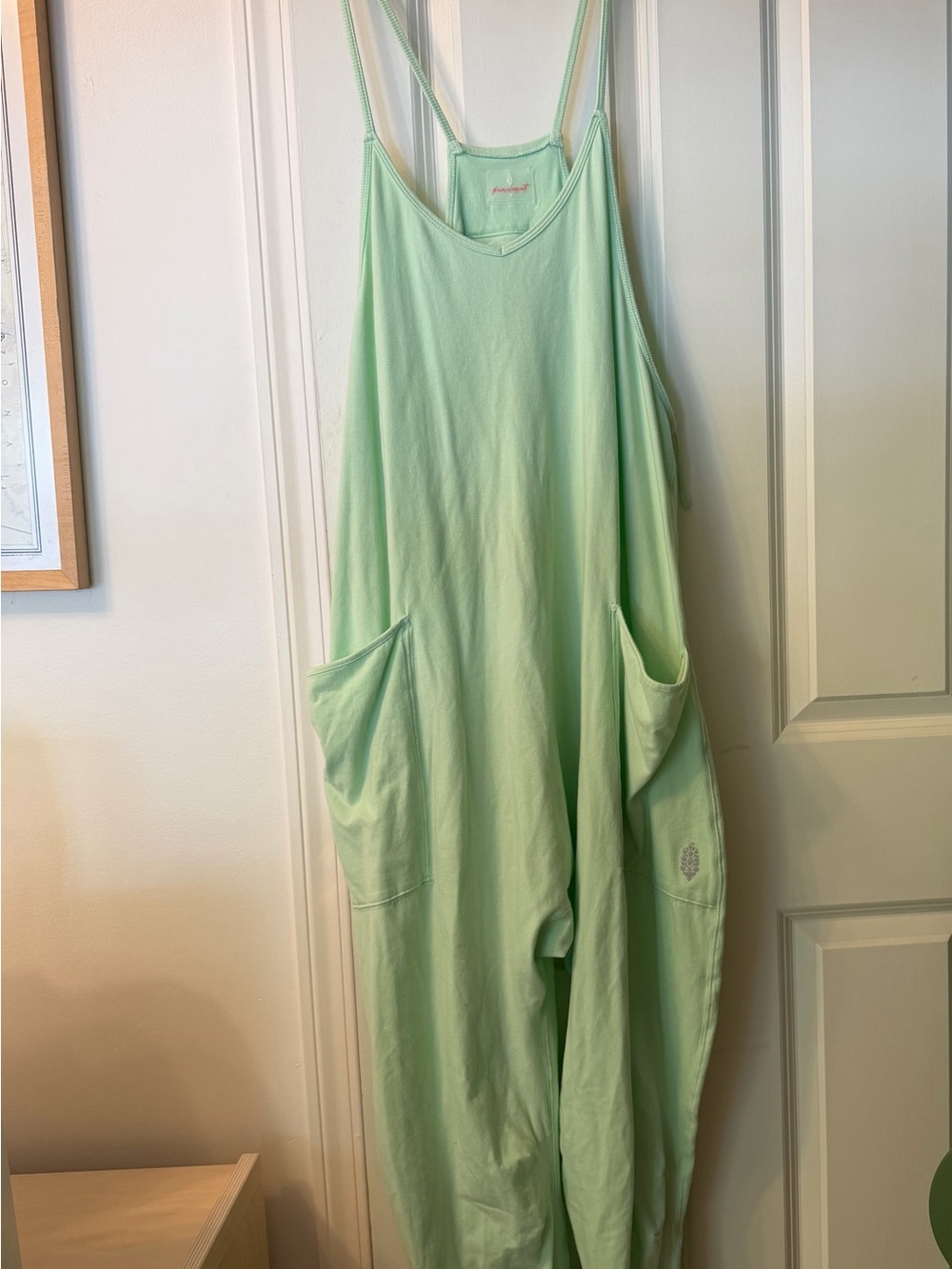 Free People Mint Green Relaxed Jumpsuit with Pockets